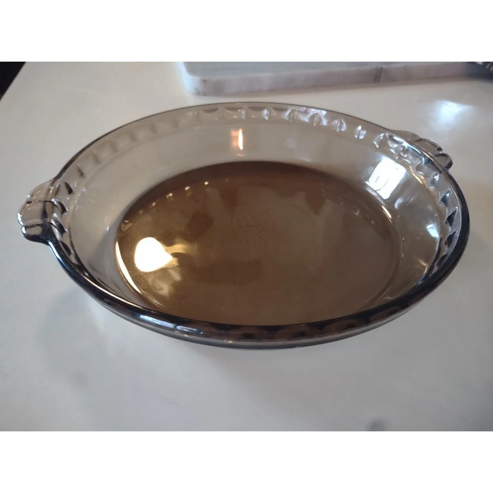 Vintage Pyrex 229 Brown Glass Pie Plate 9.5
